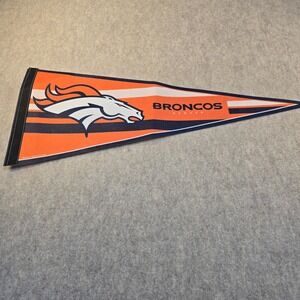 Denver Broncos NFL Pennant Wincraft Orange Navy Blue Horse Logo Made in USA